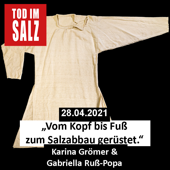 Von Kopf bis Fuß zum Salzabbau gerüstet - Karina Grömer und Gabriela Ruß-Popa